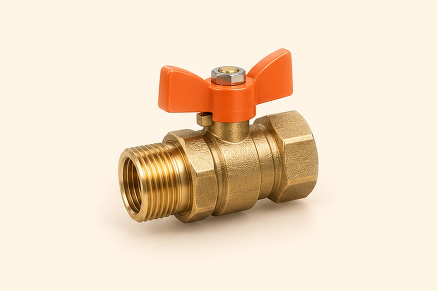 Llave de paso de latón