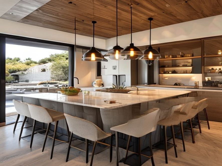 Cocina abierta con isla en Sant Antoni